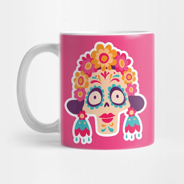 Cute Day of the Dead Sugar Skull Woman by SLAG_Creative